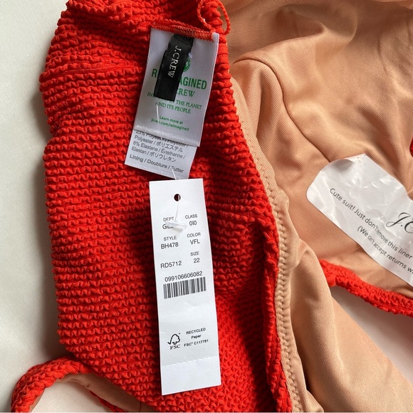 NWT J.Crew Textured Scoopneck One-Piece Swimsuit Venetian Red Size 22 - Picture 7 of 9